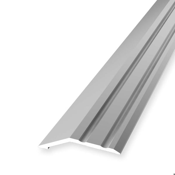 Avslutningsprofil 10 x 39 x 2700 mm Aluminiumramprofil Anodiserad Ribbad Självhäftande Silver Küberit