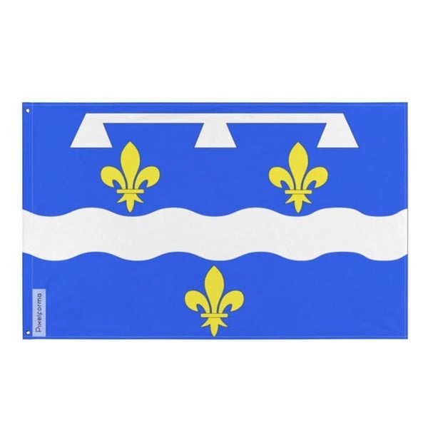 Loiretflagga – 96 x 144 cm – Hållbar Polyester – 2 Metallöglor – Inomhus / Utomhus – Pixelforma