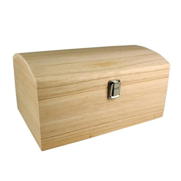 MégaCréa DIY - Trälåda med kupolformad lock B 30 x 20 x 15 cm