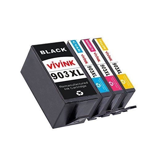Remanufacturerade VIVINK bläckpatroner 4 för HP 903XL 903 XL - Flera färger - Förpackning med 4 Remanufacturerade VIVINK bläckpatroner 4 för HP 903XL 903 XL - Flera färger - Förpackning med 4