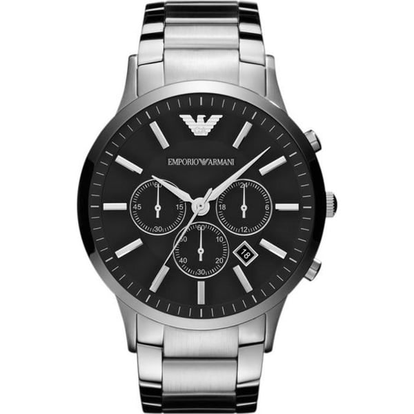 Klocka - ARMANI - RENATO AR2460 - Kronograf - Svart - Rostfritt stål - Rund