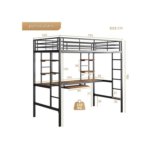 Metal seng 190 x 90 cm Multifunktionel flad Pladsbesparende Designet til moderne boligrum