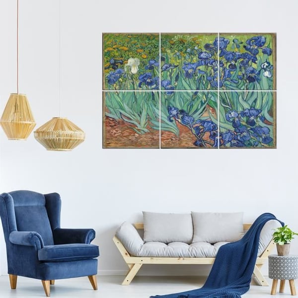 Legendarte - Iris Multi Panel Målning - Vincent Van Gogh cm. 100x150 (6 paneler)