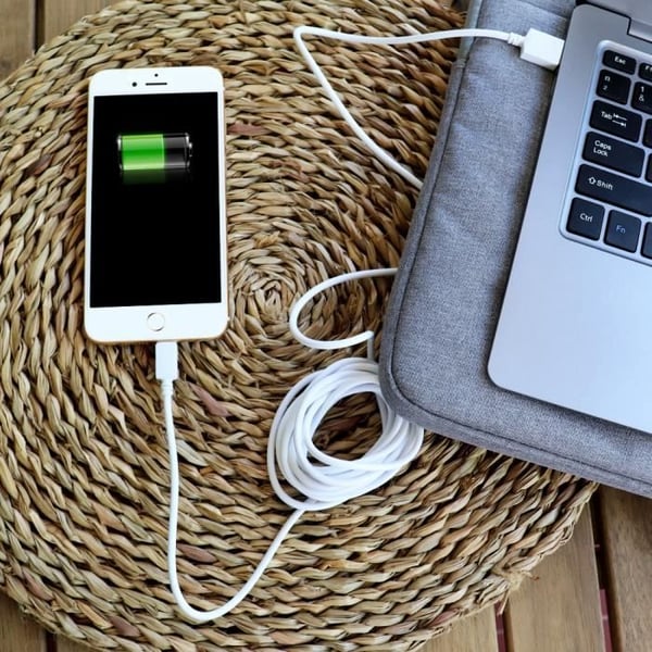 Mikro USB-kabel - PH26 - 2 Meter - Snabbladdning - Dataöverföring - Vit