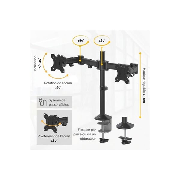 Fellowes Reflex 8502601 flatskærmsupport til skrivebord 68,6 cm (27") Sort