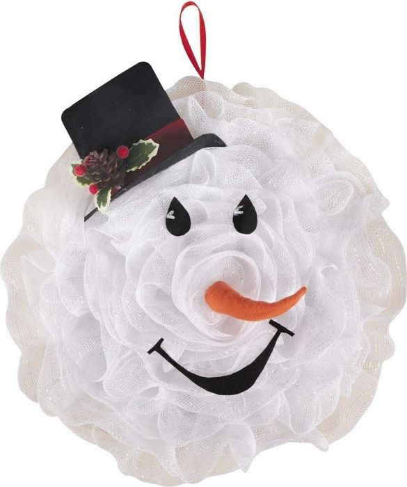 Dörrkrans - PTIT CLOWN - Snögubbe - 43 cm - Juldekoration - Inomhus