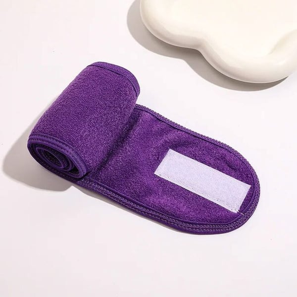 Huvudband Spa - AVIZAR - Mikrofiber - Mörklila - Mjuk och absorberande - Tvättbar och återanvändbar