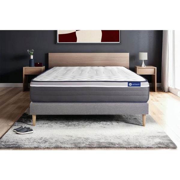 Sängset Madrass Sängbotten 200x200 cm - Grå Sängbotten (i kit) - Actilatex Plus