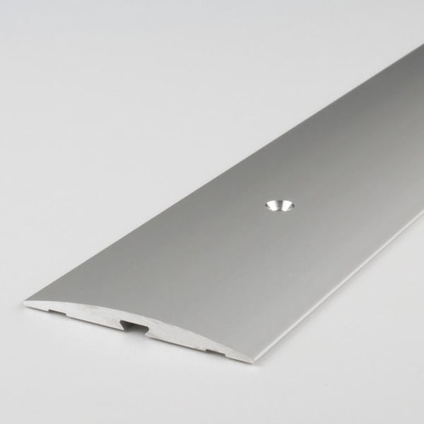 Anodiserad aluminiumtröskel Silver L 50 mm H 4 mm Längd 1000 mm Genomborrad