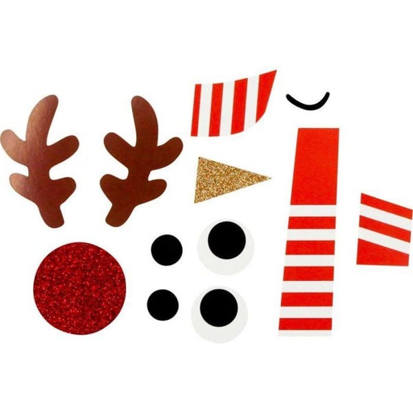 MégaCréa DIY - Julklappspåse i kraftpapper att dekorera med tillbehör 17,9 cm 4 delar