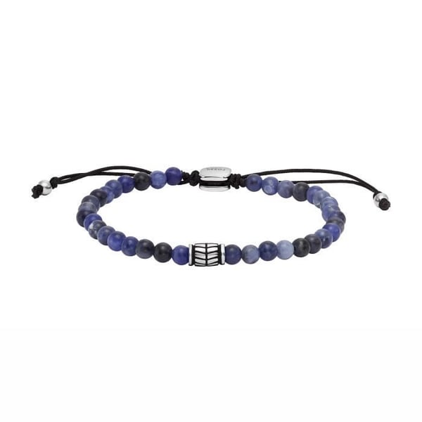 Armband för män - FOSSIL - Armband för män Fossil med sodalitpärlor och stål - Färg på materialet: Vit