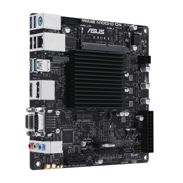 ASUS Prime N100I-D D4 Intel N100 moderkort (Intel N100-processor, PCIe 3.0, USB 3.2 Gen 2, M.2, DDR4)