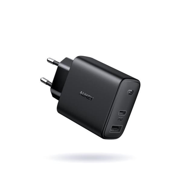 Laddare vägg PD 32W med två portar PA-F3S-BK Swift Series Svart - Aukey- USED