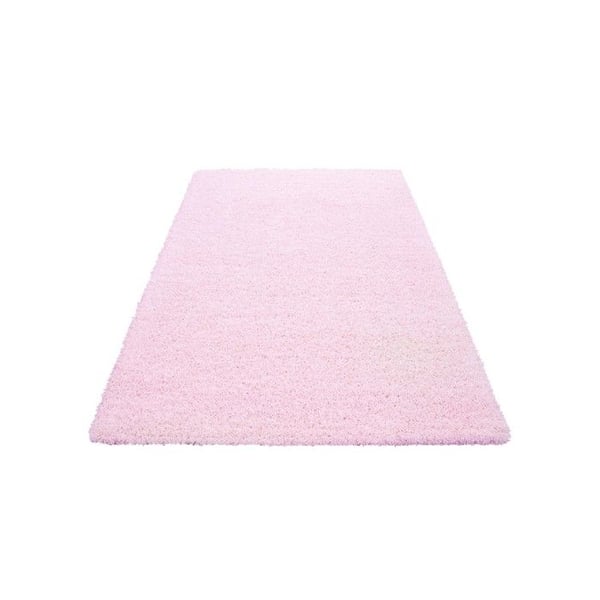 Mjuk och fluffig shaggy matta 30 mm för vardagsrum och sovrum (Dimension: 120 cm rund - Färg: Rosa)