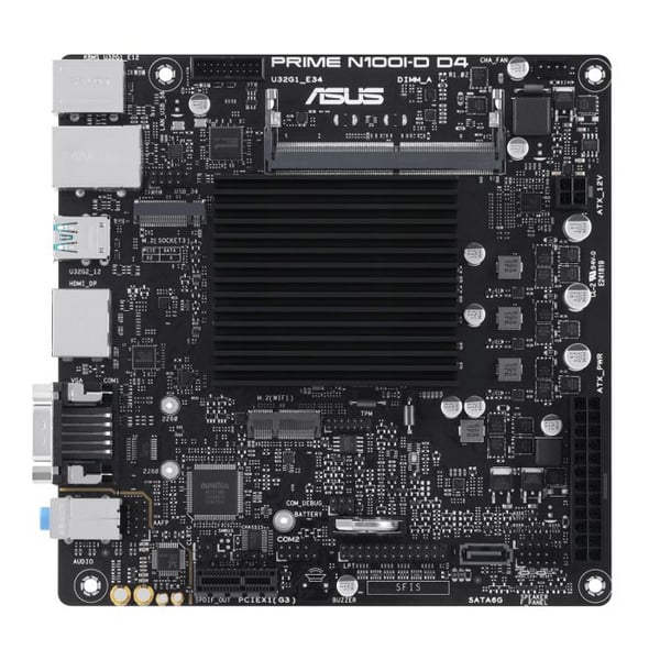 ASUS Prime N100I-D D4 Intel N100 moderkort (Intel N100-processor, PCIe 3.0, USB 3.2 Gen 2, M.2, DDR4)