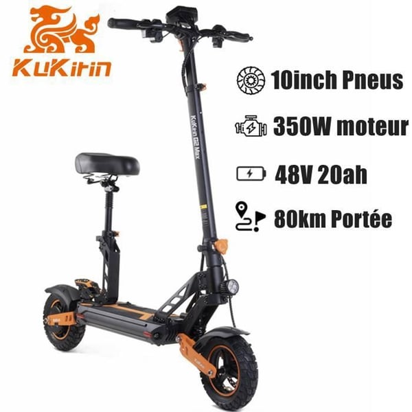 KUKIRIN G2 MAX Sammenklappelig Elektrisk Scooter - Motor 1000W - Batteri 48V 20Ah - Rækkevidde 80km - Dæk 10 Tommer - Støddæmpere