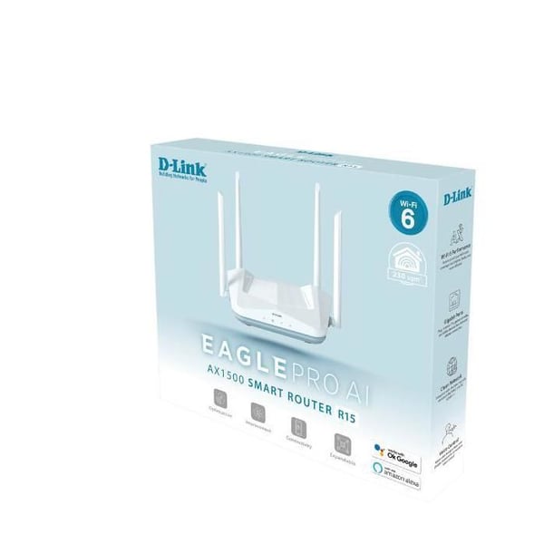 Router - D-LINK - Wi-Fi 6 AX1500 Smart - IEEE 802.11ax - 1500 Mbits/s