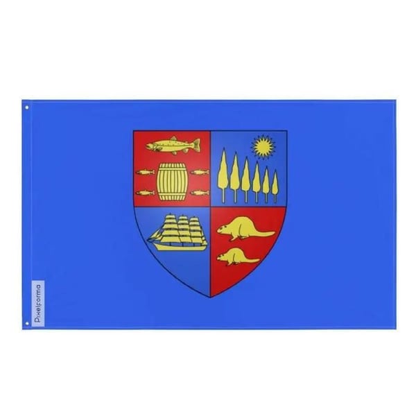 Saint-Jean-flagga – 96 x 144 cm – Hållbar polyester – 2 metalöljett – Inomhus / Utomhus – Pixelforma