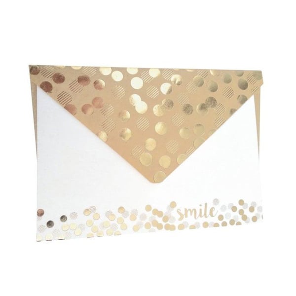 MégaCréa DIY - Kort och kuvert Mönster konfetti 10 x 12 cm 7 stycken