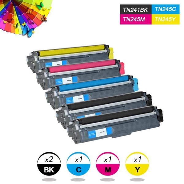 Kassett Toner TN241 TN245 Brother HL3140CW - Svart/Cyan/Magenta/Gul