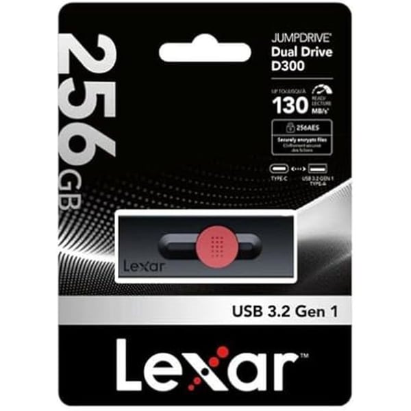 USB-minne - LEXAR - M0308271 - 256 Go - USB 3.0 - Svart - Flerfärgad