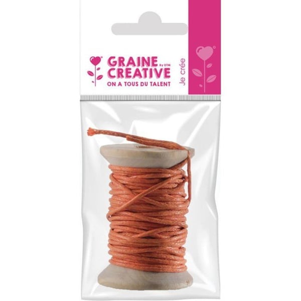 Graine Créative - Vaxad bomullssnöre Orange 5m