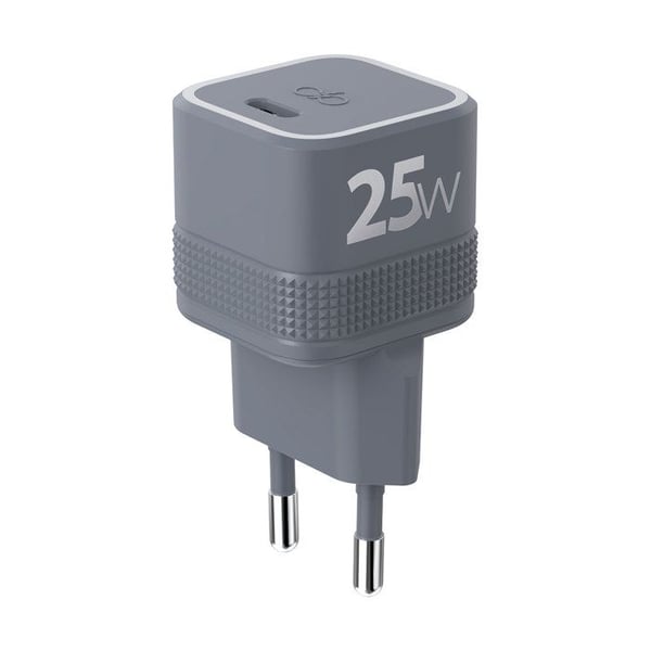 Laddare USB-C 25W Power Delivery Modell Cube Ultra-Kompatkt Force Power Grå