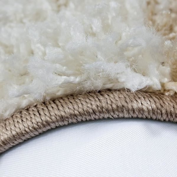Tapis Shaggy - Ayyildiz - Rutigt mönster - Brunt-Vitt-Beige - 80x250 cm - 30 mm höjd på lugg