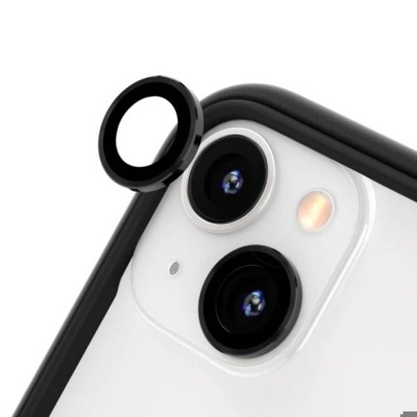 Skyddande fotomål för iPhone 15 / 15 Plus, 9H motståndskraftig, Rhinoshield svart