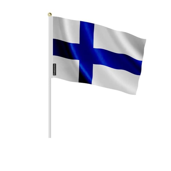Mini-Flaggor – Finland – 14 x 21 cm – Att Hålla i Handen – Polyester - 50 stycken – Pixelforma