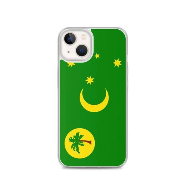 Mobilskal – Cocosöarnas flagga – Kompatibel med iPhone 13 – Mjukt fodral – Slitstarkt och stötabsorberande – Silikon – Pixelforma