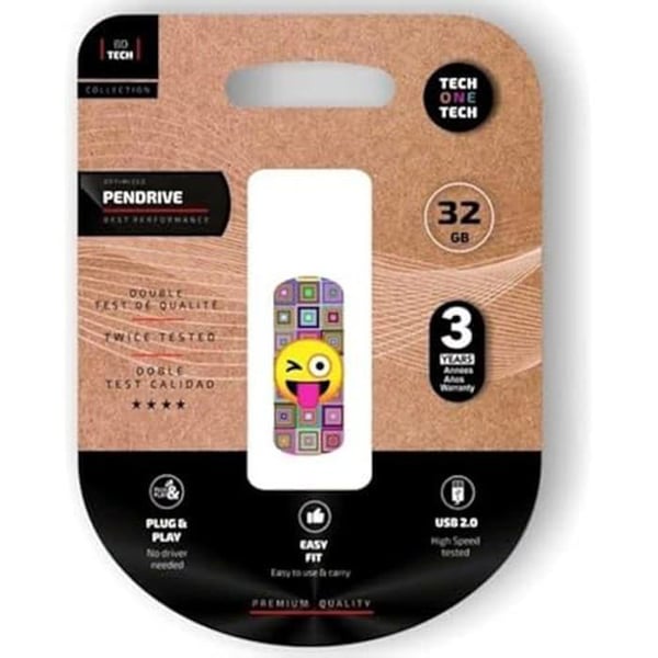USB-minne - TECH ONE TECH - TEC4402-32 - 32 GB - USB 2.0 - Flerfärgad USB-minne - TECH ONE TECH - TEC4402-32 - 32 GB - USB 2.0 - Flerfärgad