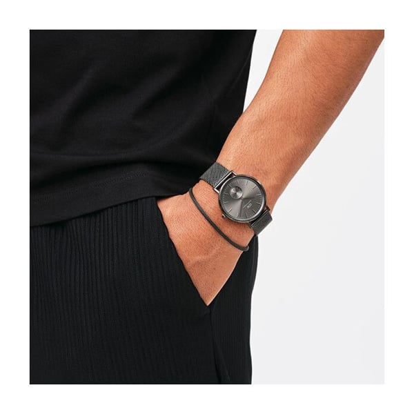 Armband i grafitstål kedja Fashion Perfect Pair DW0040070 - Längd: 18,5 cm