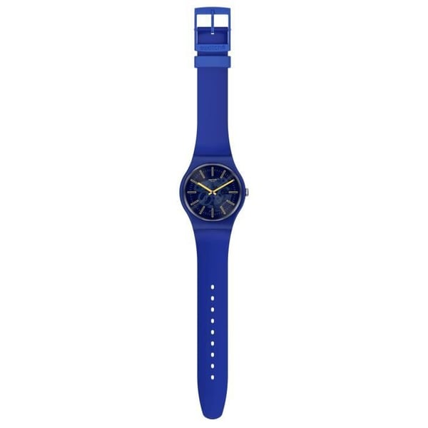 Klocka - SWATCH - New Gent BIOSOURCED - 41mm - Vattentålighet 3 ATM - Blå och gul urtavla