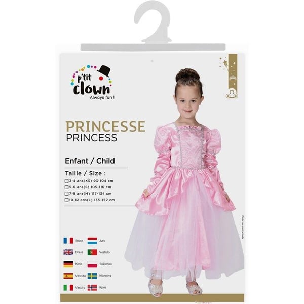Kostym - LITEN CLOWN - Kostym Prinsessklänning Rosa Barn - Rosa - 3 år+ - Disney Licens