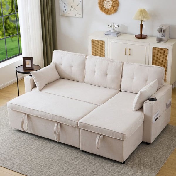 Sängsoffa, L-soffa, Modern design, Polstermöbler, Soffor, Sängstolar med förvaringsutrymme