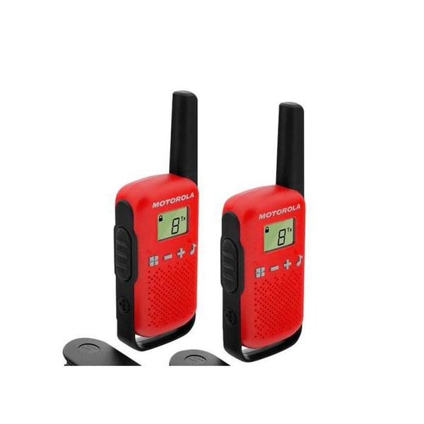 Motorola Red T42 Walkie Talkies - Räckvidd 4 km - 16 kanaler - LCD-skärm