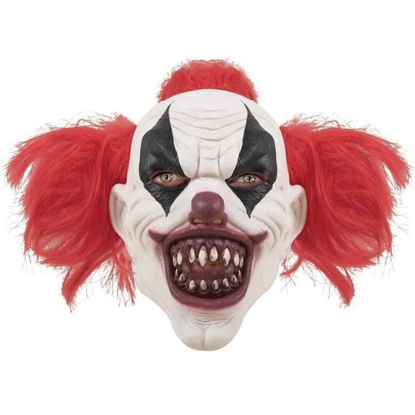 HELEMASK CLOWN MÖRDARE LATEX Röd, Bordeaux