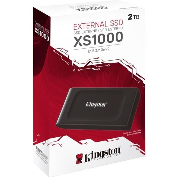 SSD - KINGSTON - XS1000 - 2 To - USB 3.2 Gen 2 - Extern bärbar - USB-C