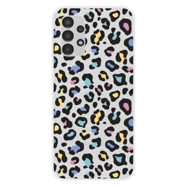 Tryckt silikonfodral som är kompatibelt med Samsung Galaxy A13 4G Färgglad leopard