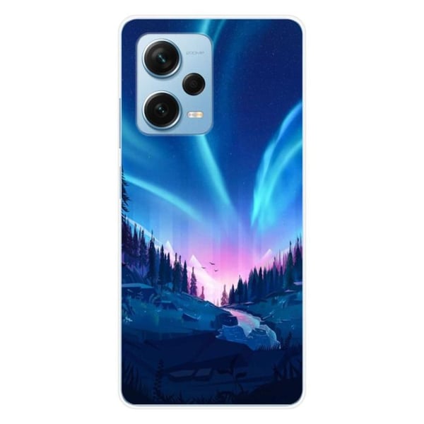 Silicon-skal med tryck kompatibel med Xiaomi Redmi Note 12 Pro Plus Nattfall