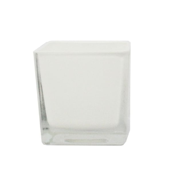 Övertoppsglas-kub - 8x8x8cm vit