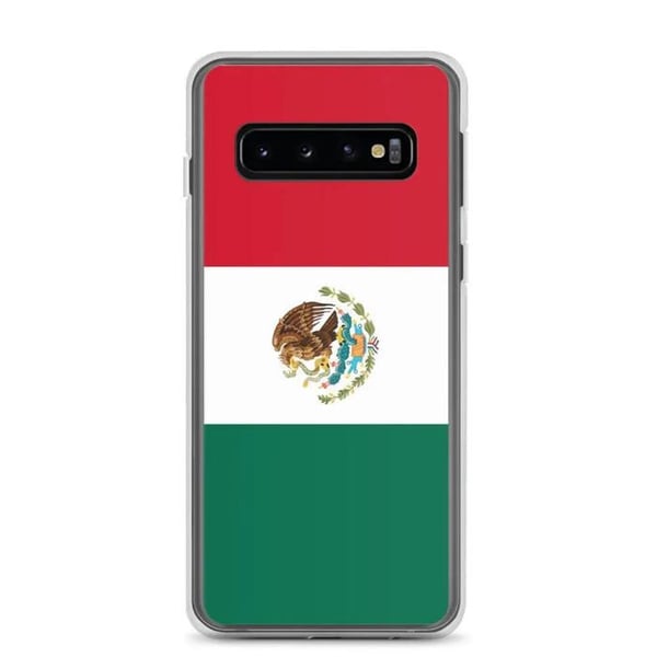 Telefonfodral – Mexikos flagga – Kompatibel med Samsung Galaxy S21 – Mjukt fodral – Slitstarkt och stötresistent – Pixelforma