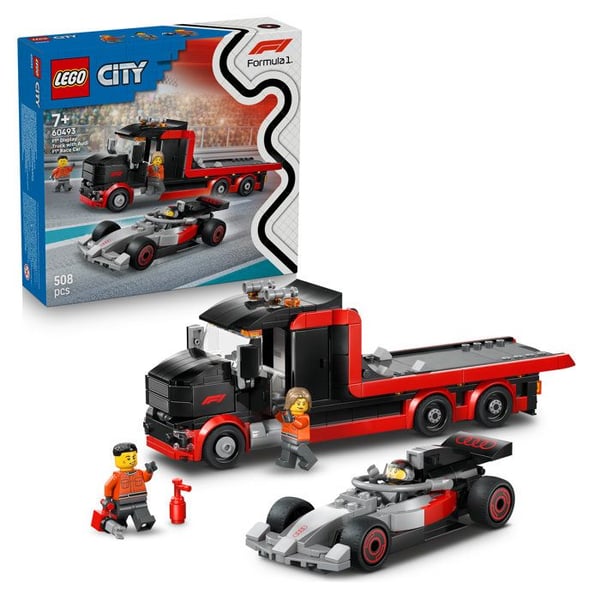 LEGO City 60493 F1 Lastbil med F1 Racerbil Audi - Legetøj fra 7 år - Gave