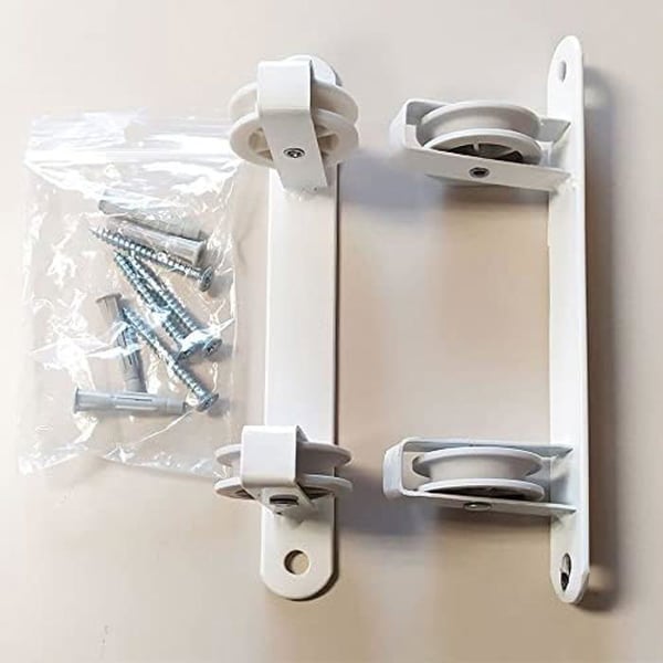 Väggtork - INTE TILLGÄNGLIG - Modell C/2 - 2 pulleys - Vit - Kompakt 25x5x5 cm