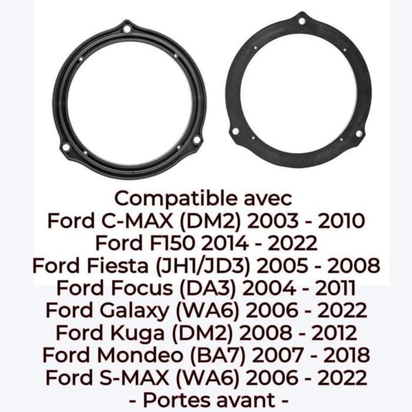 Högtalaradapter Ø 165 mm för Ford > bakdörrar