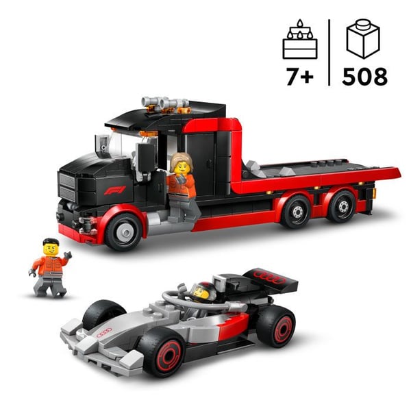 LEGO City 60493 F1 Lastbil med F1 Racerbil Audi - Legetøj fra 7 år - Gave