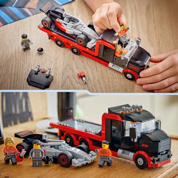 LEGO City 60493 F1 Lastbil med F1 Racerbil Audi - Legetøj fra 7 år - Gave
