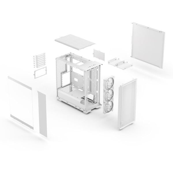 PC-kabinet - Fractal Design - FD-C-EPO1A-05 - Hvid - Tempereret glas - RGB-belysning - 3 medfølgende blæsere