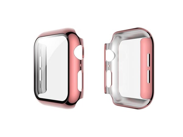 Skal för Apple Watch 41mm Fullständigt skydd med härdat glas Rosa